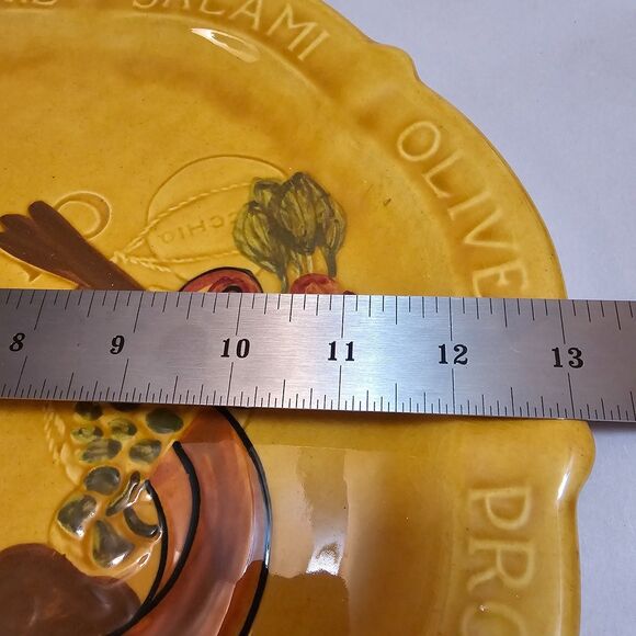 Vtg Antipasto Ceramic Chop Plate 13" Platter Italian Kitchen Appetizers - Picture 3 of 3